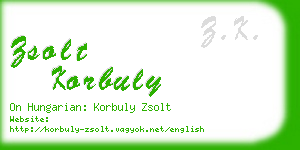 zsolt korbuly business card